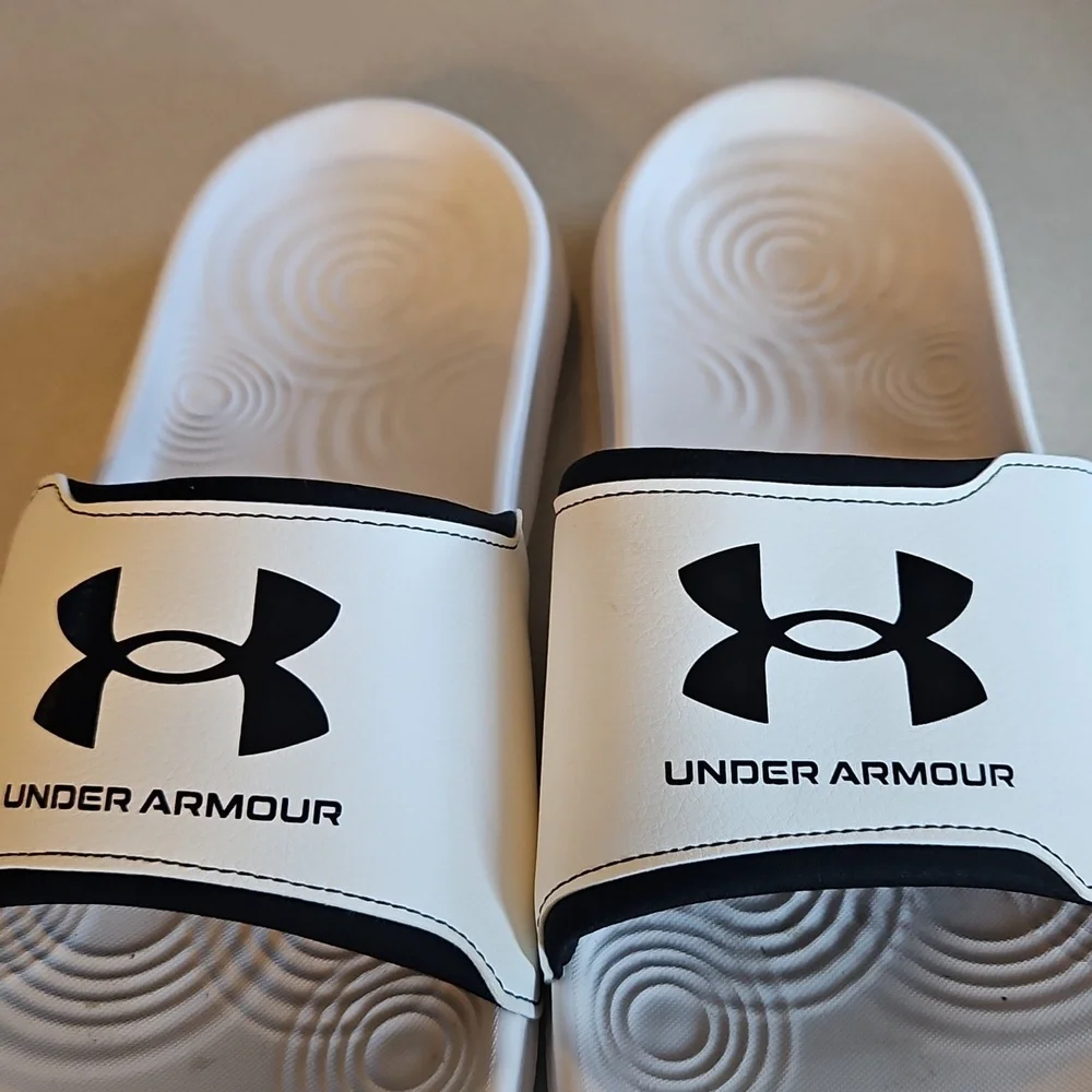 White Under Armour Slides